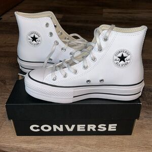 White Platform Converse
